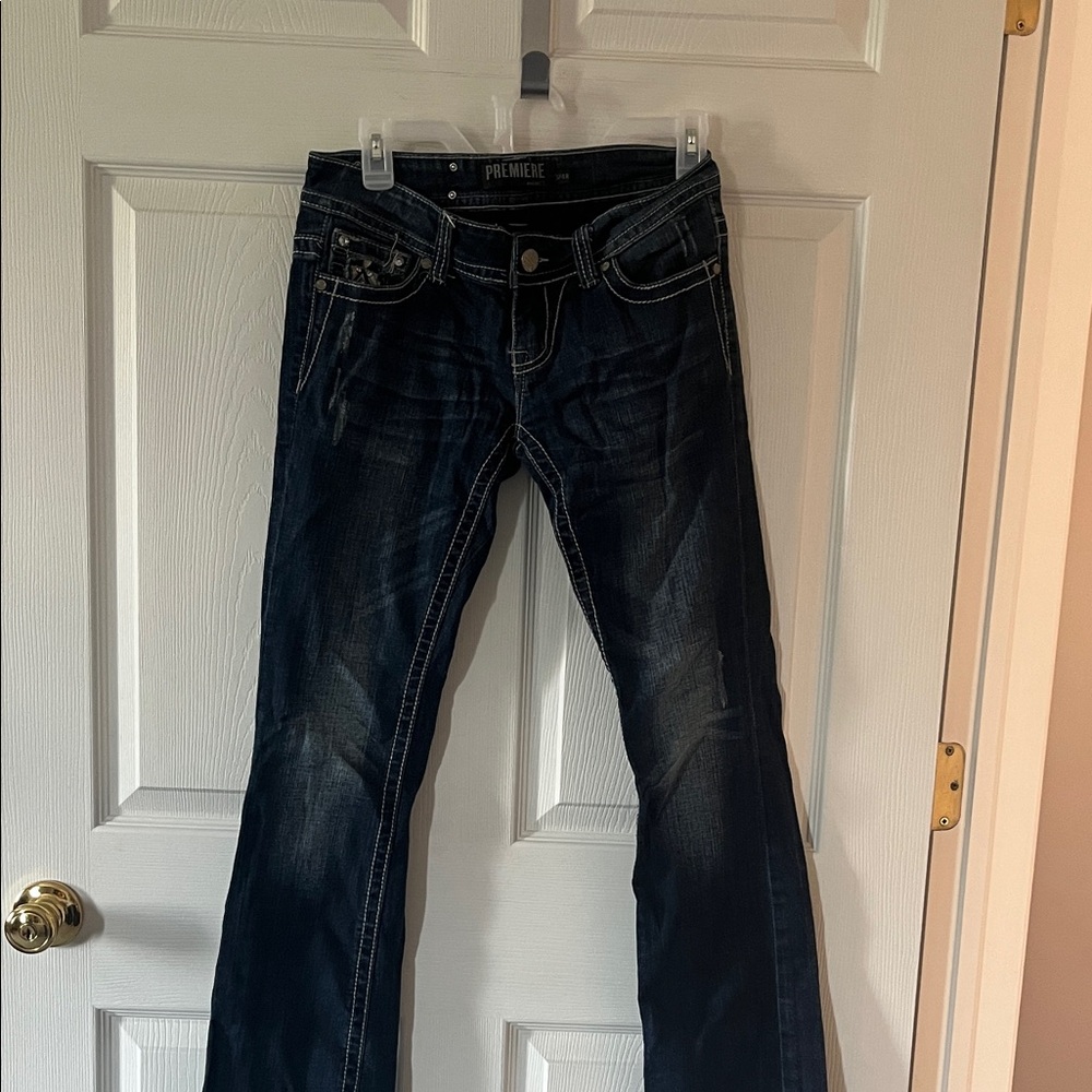 Premier Women's Dark Indigo Bootcut Jeans Sz 3/4